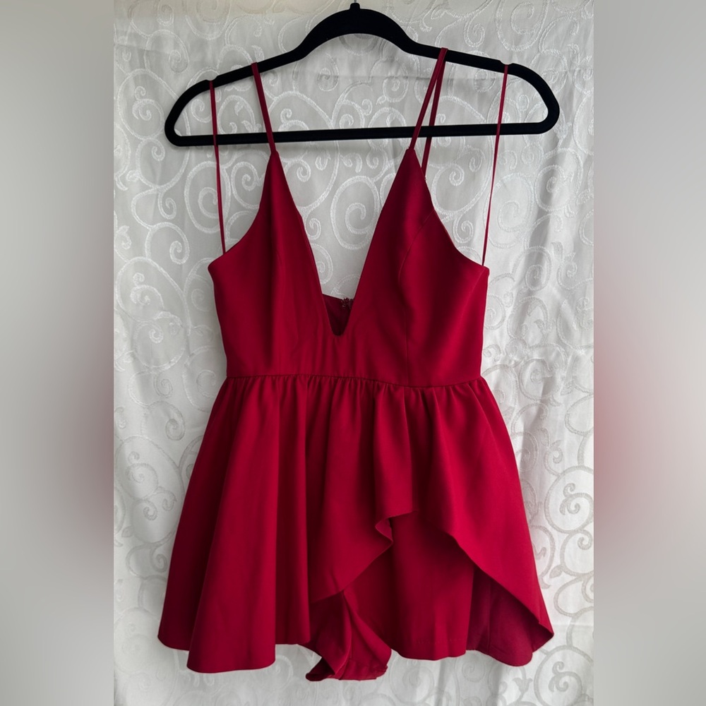 SAN JOY Hot Red Romper Dress Valentine’s Day